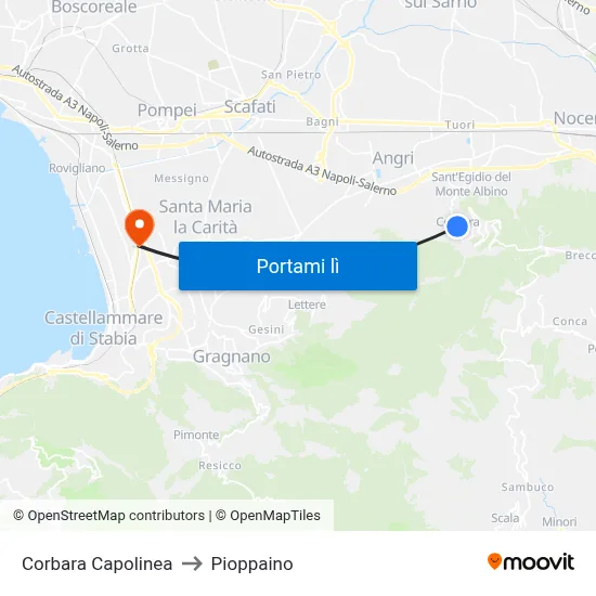 Corbara Capolinea to Pioppaino map