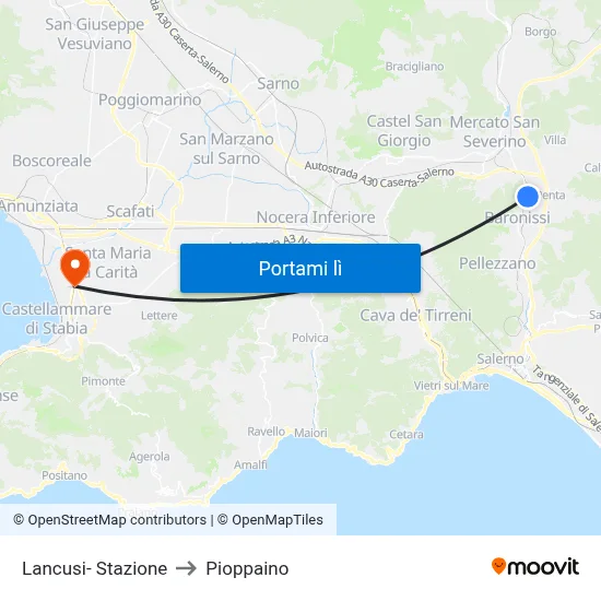 Lancusi- Stazione to Pioppaino map