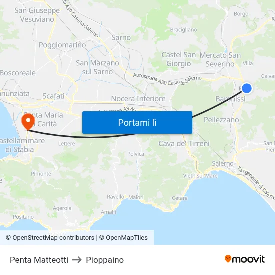 Penta Matteotti to Pioppaino map