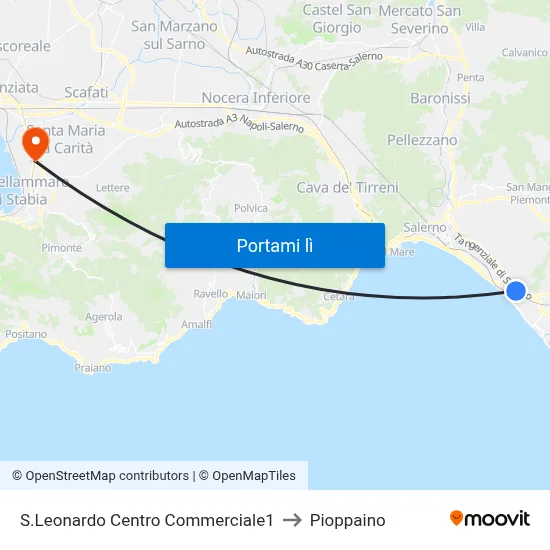 S.Leonardo Centro Commerciale1 to Pioppaino map
