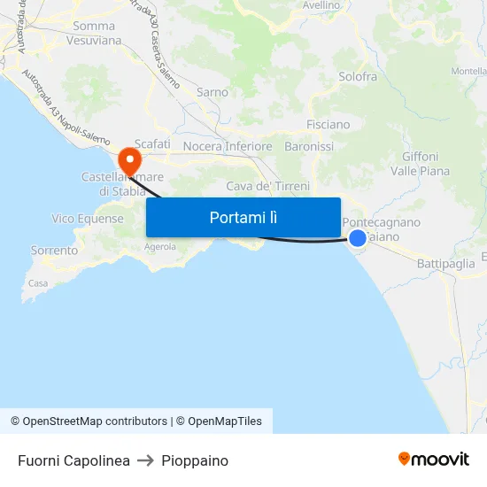 Fuorni Capolinea to Pioppaino map