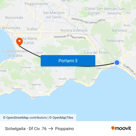 Sichelgaita -  Df Civ. 76 to Pioppaino map