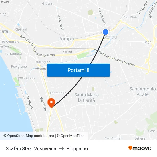 Scafati Staz. Vesuviana to Pioppaino map
