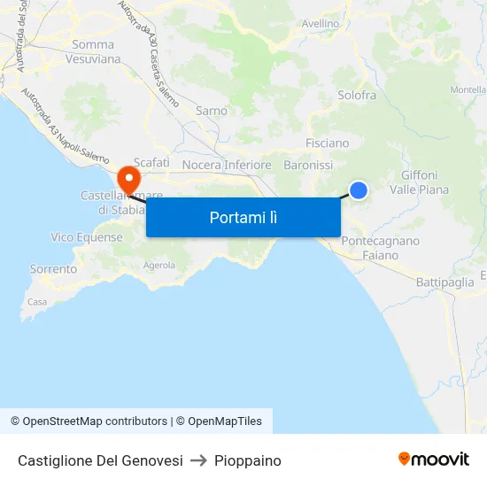 Castiglione Del Genovesi to Pioppaino map