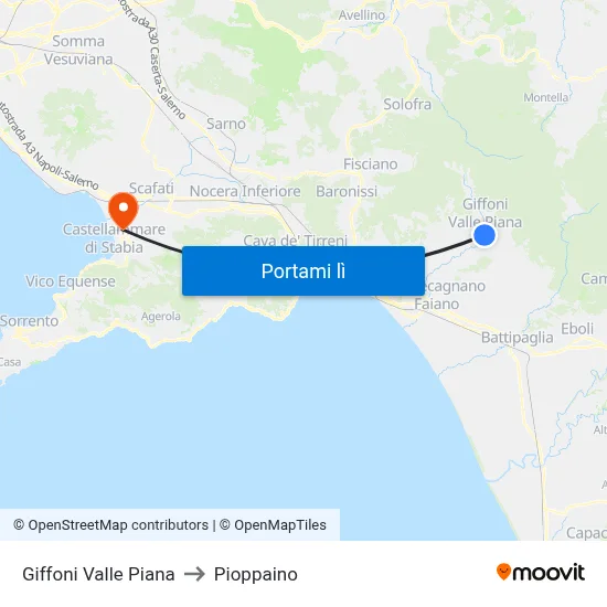 Giffoni Valle Piana to Pioppaino map