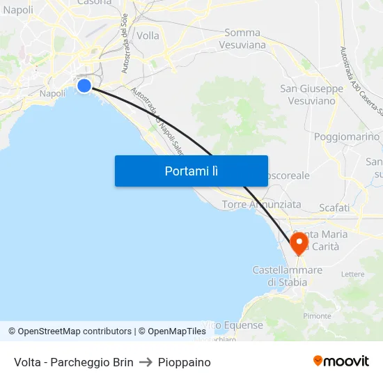 Volta - Parcheggio Brin to Pioppaino map