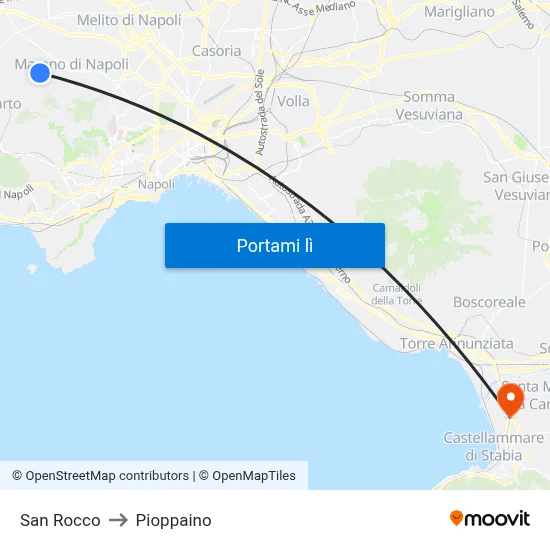 San Rocco to Pioppaino map