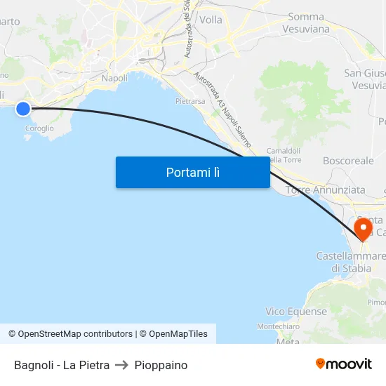 Bagnoli - La Pietra to Pioppaino map