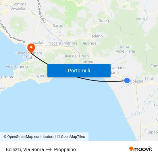 Bellizzi, Via Roma to Pioppaino map