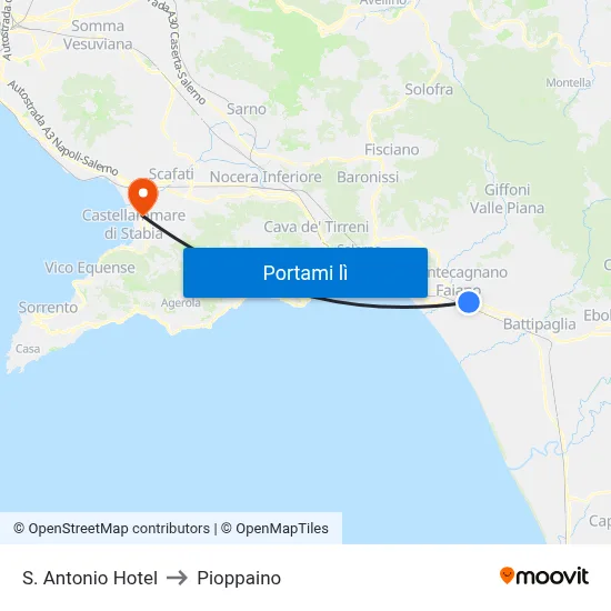 S. Antonio Hotel to Pioppaino map