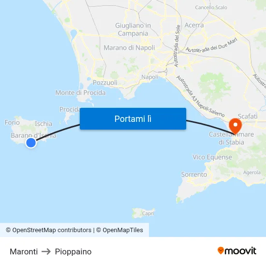 Maronti to Pioppaino map