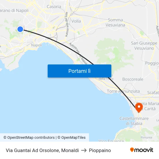 Via Guantai Ad Orsolone, Monaldi to Pioppaino map