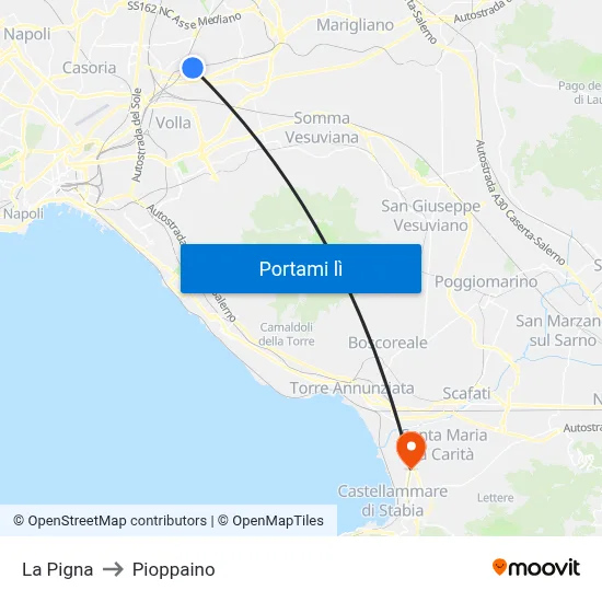 La Pigna to Pioppaino map