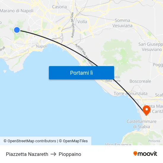Piazzetta Nazareth to Pioppaino map