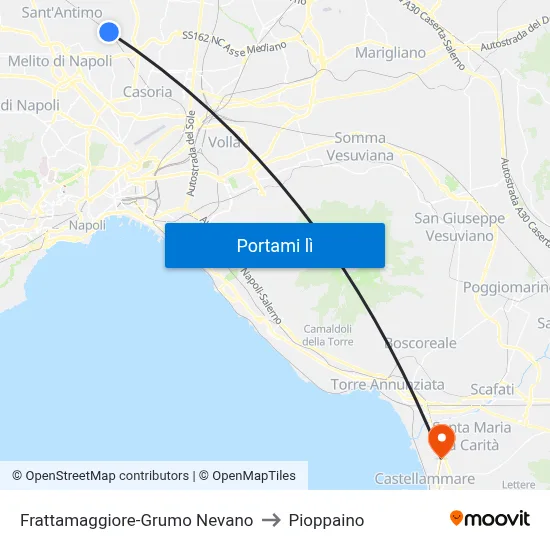 Frattamaggiore-Grumo Nevano to Pioppaino map