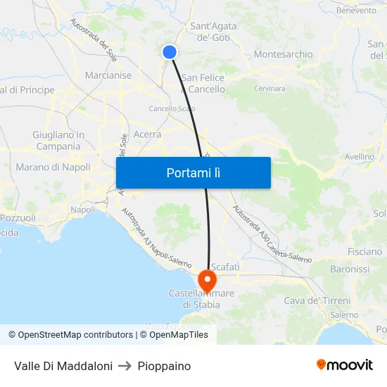 Valle Di Maddaloni to Pioppaino map