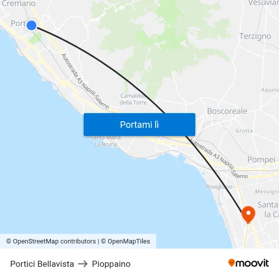 Portici Bellavista to Pioppaino map