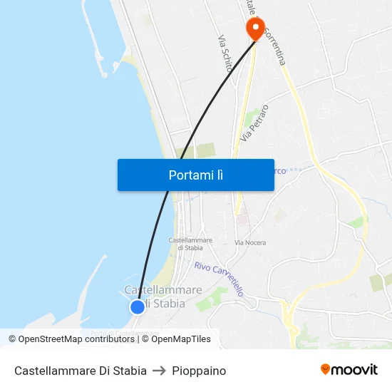 Castellammare Di Stabia to Pioppaino map