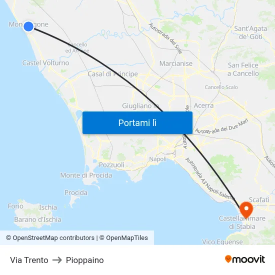 Via Trento to Pioppaino map