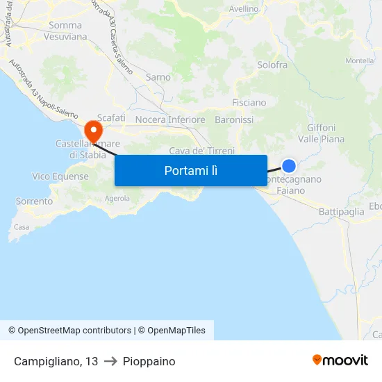 Campigliano, 13 to Pioppaino map