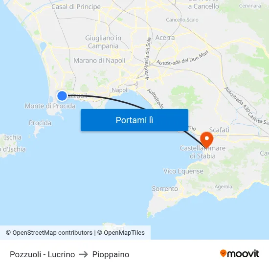 Pozzuoli - Lucrino to Pioppaino map