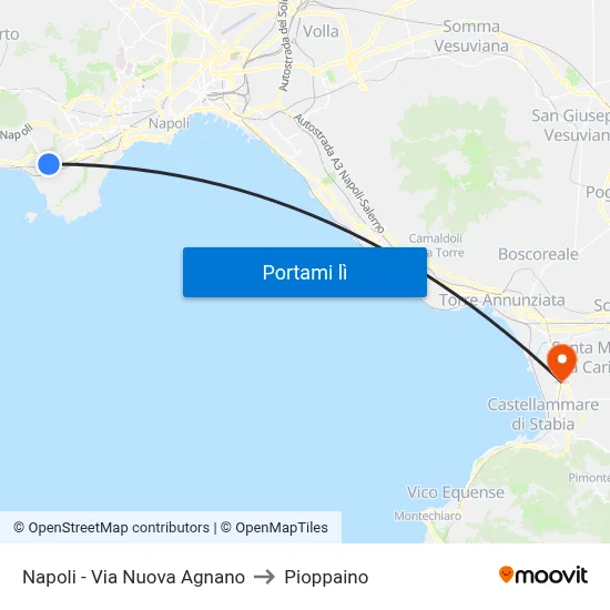 Napoli - Via Nuova Agnano to Pioppaino map