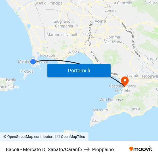 Bacoli - Mercato Di Sabato/Caranfe to Pioppaino map