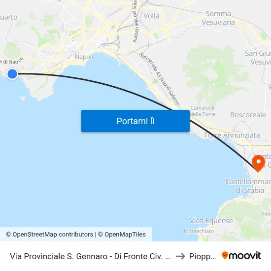 Via Provinciale S. Gennaro - Di Fronte Civ. 59 (Rif. Civ. 60) to Pioppaino map