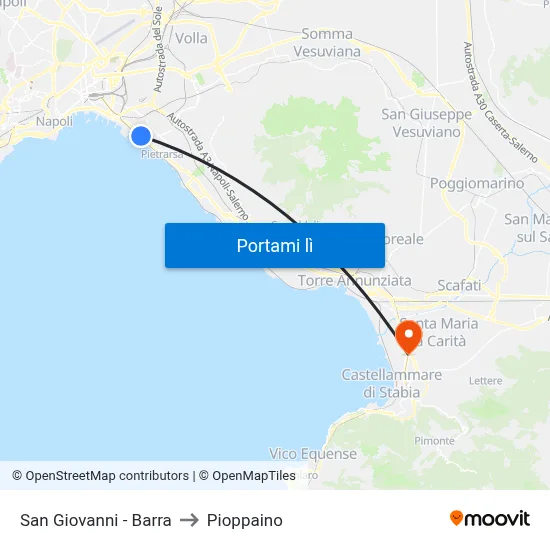 San Giovanni - Barra to Pioppaino map