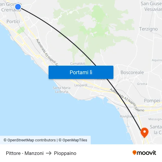 Pittore - Manzoni to Pioppaino map