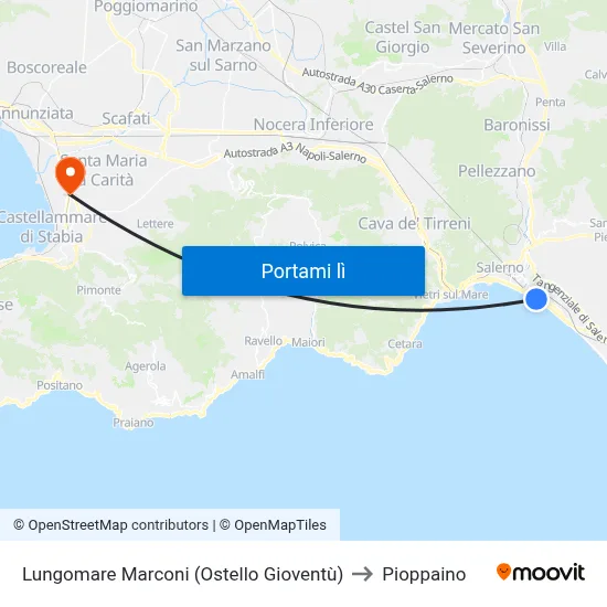 Lungomare Marconi (Ostello Gioventù) to Pioppaino map