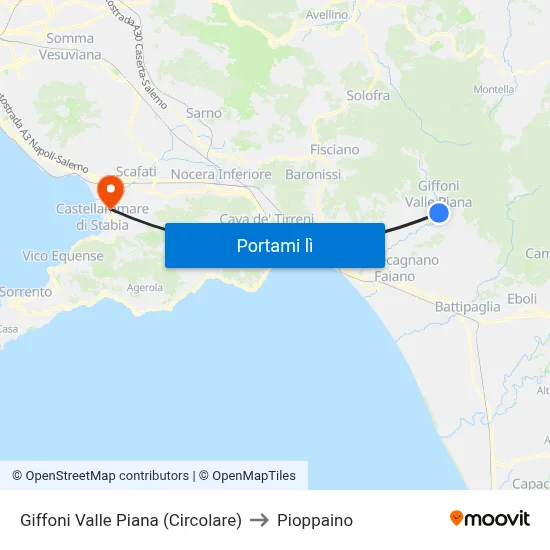 Giffoni Valle Piana (Circolare) to Pioppaino map