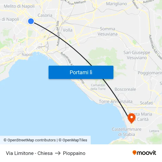 Via Limitone - Chiesa to Pioppaino map