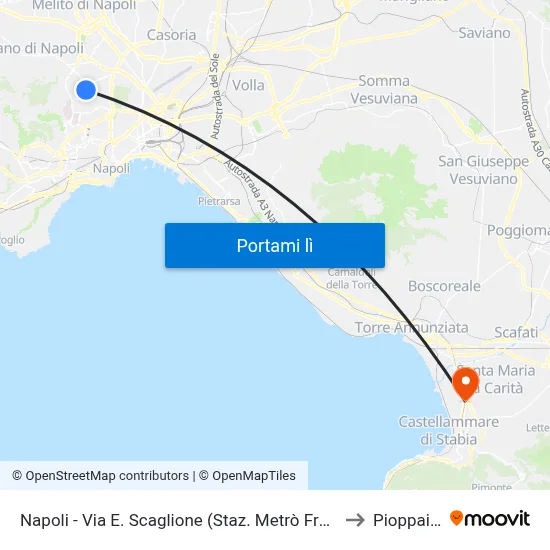 Napoli - Via E. Scaglione (Staz. Metrò Frullone) to Pioppaino map