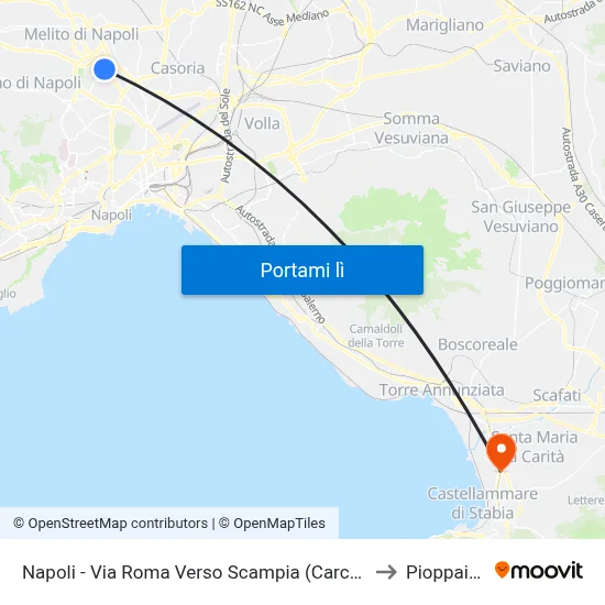Napoli - Via Roma Verso Scampia (Carcere) to Pioppaino map
