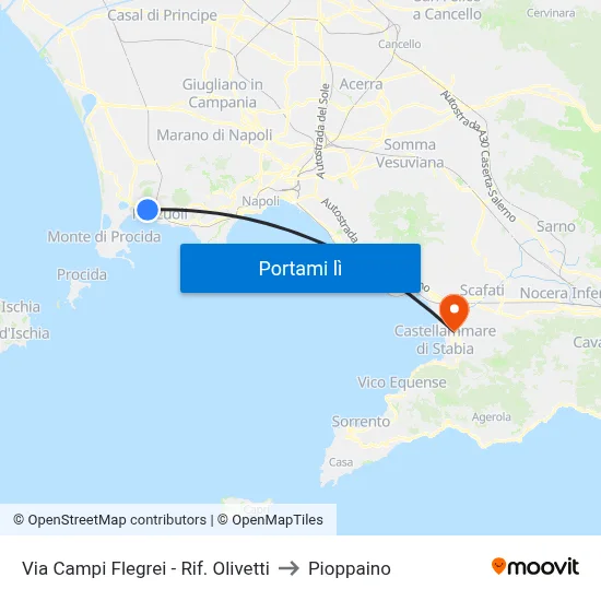 Via Campi Flegrei - Rif. Olivetti to Pioppaino map