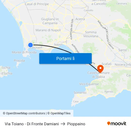 Via Toiano - Di Fronte Damiani to Pioppaino map