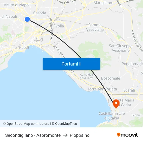 Secondigliano - Aspromonte to Pioppaino map