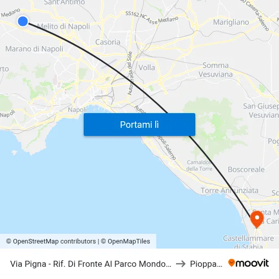Via Pigna - Rif. Di Fronte Al Parco Mondo Nuovo to Pioppaino map