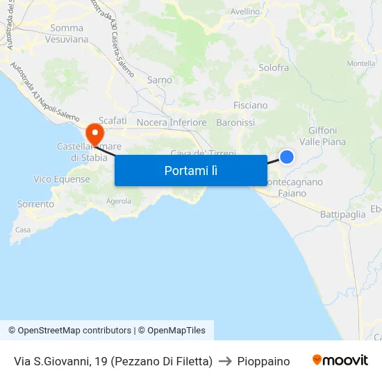 Via S.Giovanni, 19 (Pezzano Di Filetta) to Pioppaino map