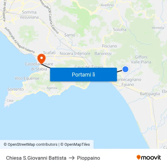 Chiesa S.Giovanni Battista to Pioppaino map