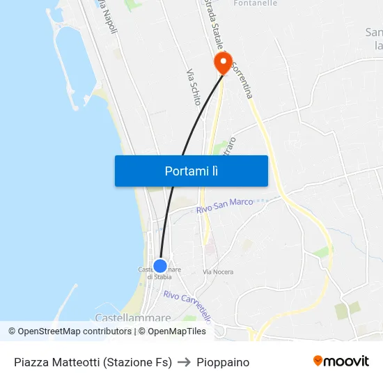Piazza Matteotti (Stazione Fs) to Pioppaino map