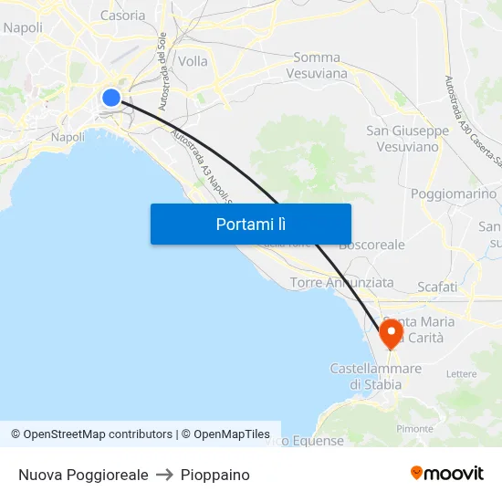 Nuova Poggioreale to Pioppaino map