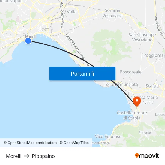 Morelli to Pioppaino map