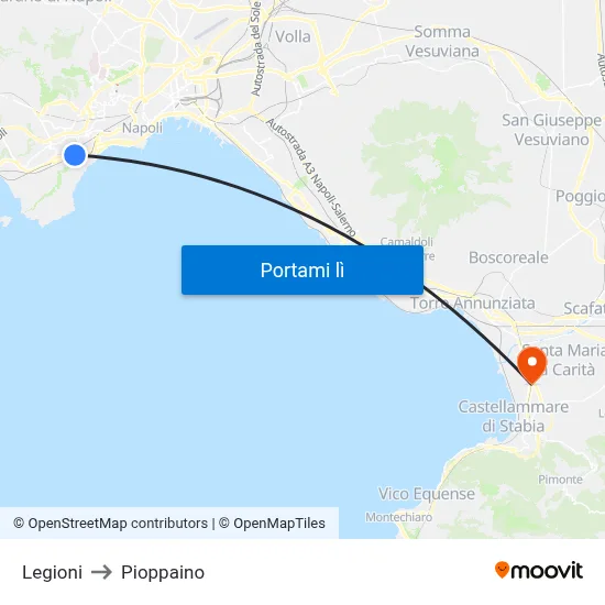 Legioni to Pioppaino map