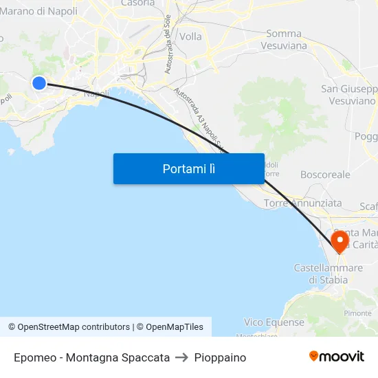 Epomeo - Montagna Spaccata to Pioppaino map