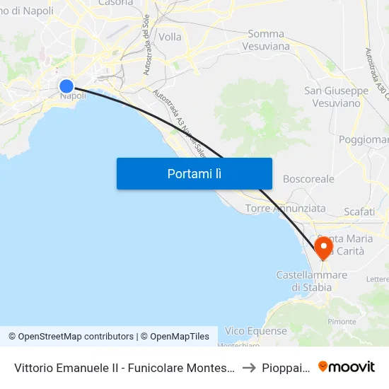 Vittorio Emanuele II - Funicolare Montesanto to Pioppaino map