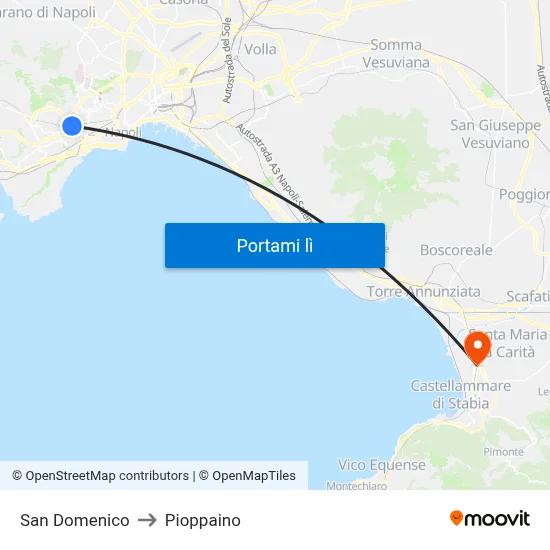 San Domenico to Pioppaino map