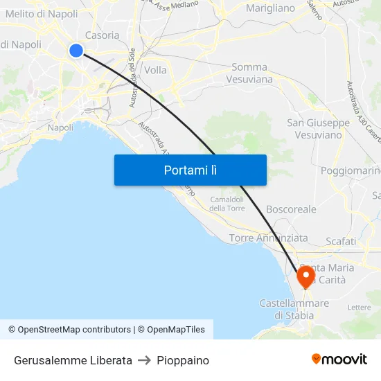 Gerusalemme Liberata to Pioppaino map