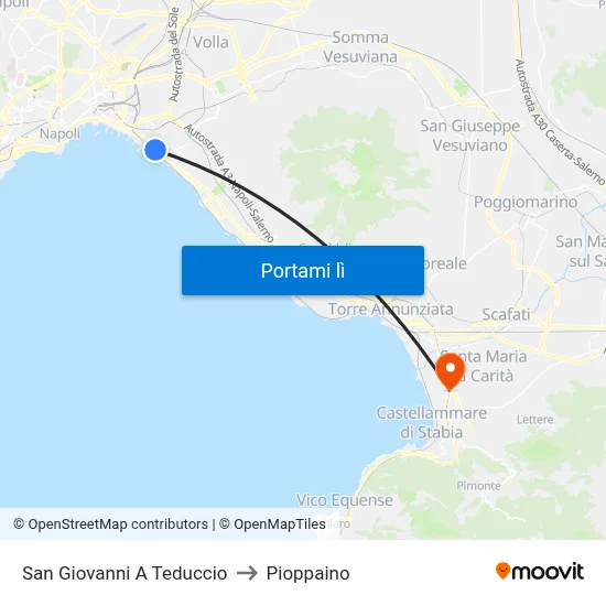 San Giovanni A Teduccio to Pioppaino map